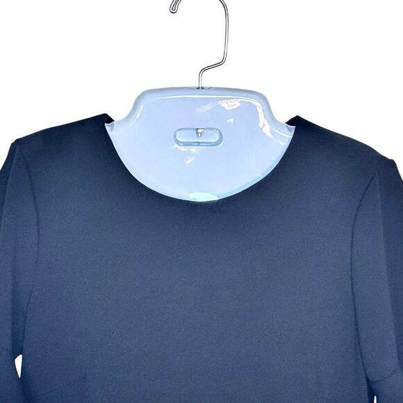 Calvin Klein Sheath Dress Flutter Sleeve Black Gold Exposed Zipper Women's Sz 4 - Picture 3 of 12